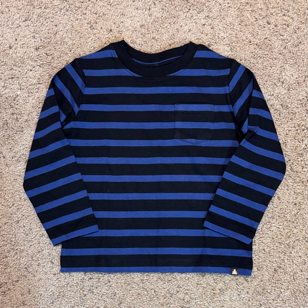 Gap Striped Kids Blue Long Sleeve Shirt, size 2T